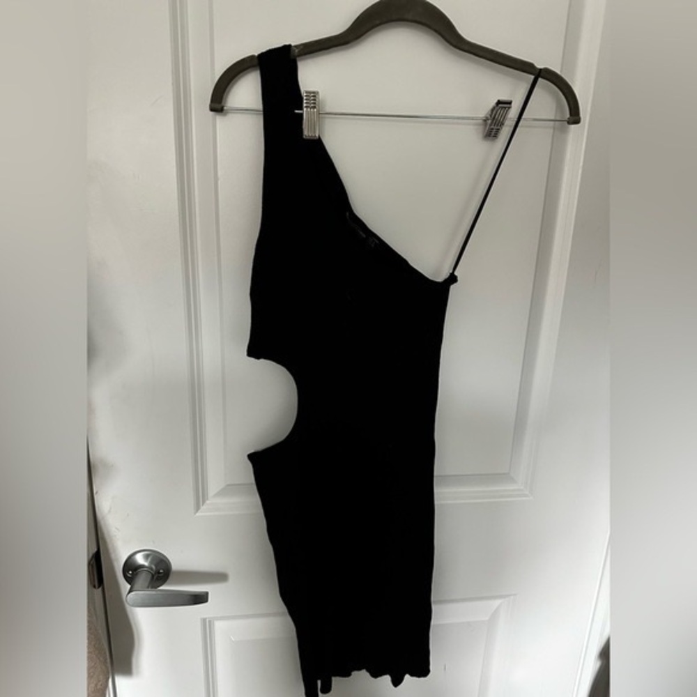 Stradivarius Black OneShoulder Bodycon Dress